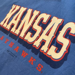 【MVSPORT】カレッジ カンザス大学 KANSAS JAYHAWKS バスケットボール ロゴ プリント スウェット パーカー XL ビッグサイズ US古着