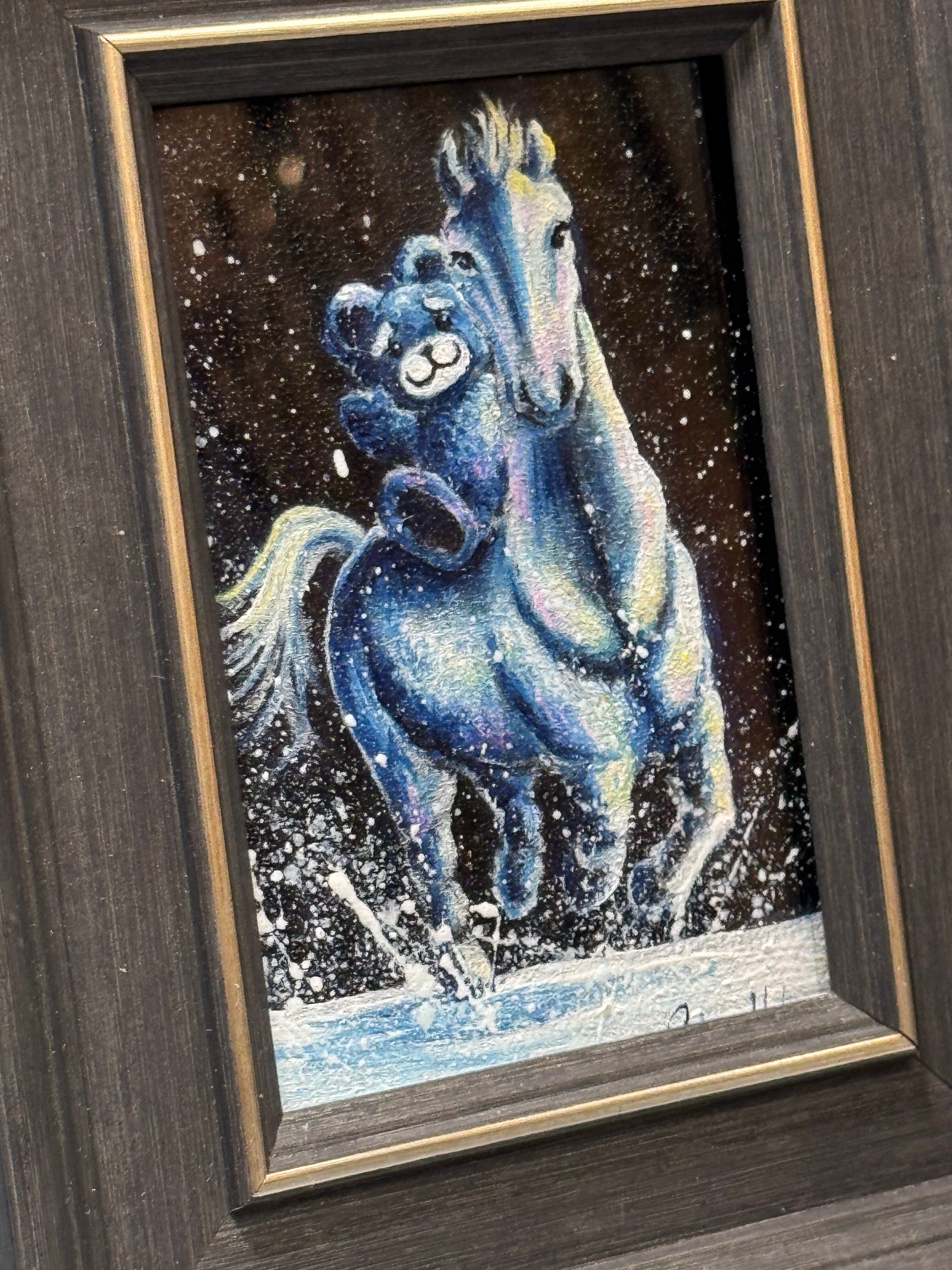 横山申生、【ポンピドー広場の楽士たち】、希少な額装用画集画、新品高級額 額装付 横山申生、【ポンピドー広場の楽士たち】、希少な額装用画集画、新品