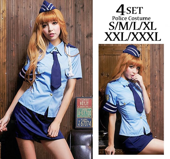 ポリス コスプレ衣装 レディース 警察官 大きいサイズ S/M/L/XL/XXL 