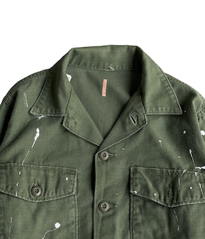 Vintage 70s Loop collar Utility shirt US ARMY -VANDALISM-