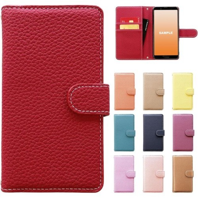 かんたんスマホ4 A402ZT ケース 手帳型 カバー 手帳型ケース 手帳 簡単スマホ4 京セラ Y!mobile スマホケース スマホカバー ハンドあり上品 NB ビビッドレッド 103