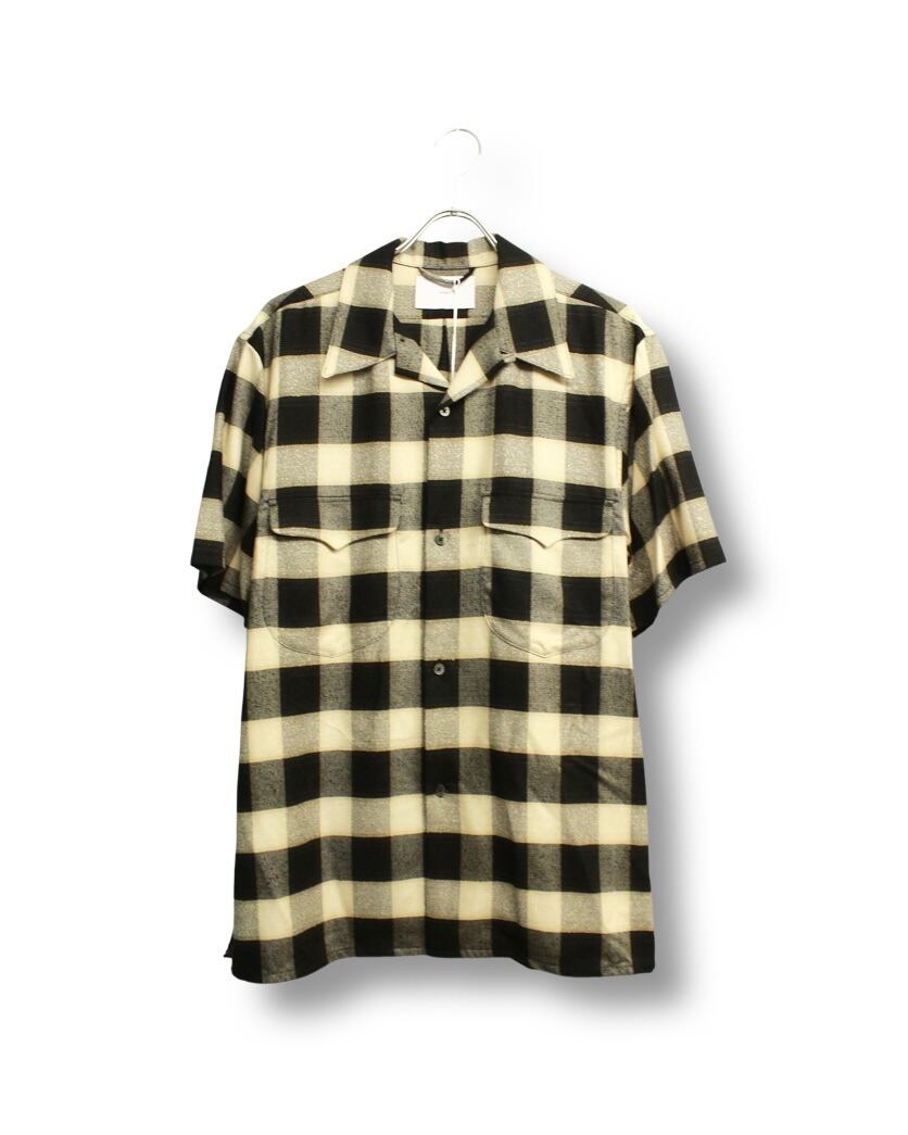 SUGARHILL OMBRE PLAID HALF SLEEVE BLOUSE