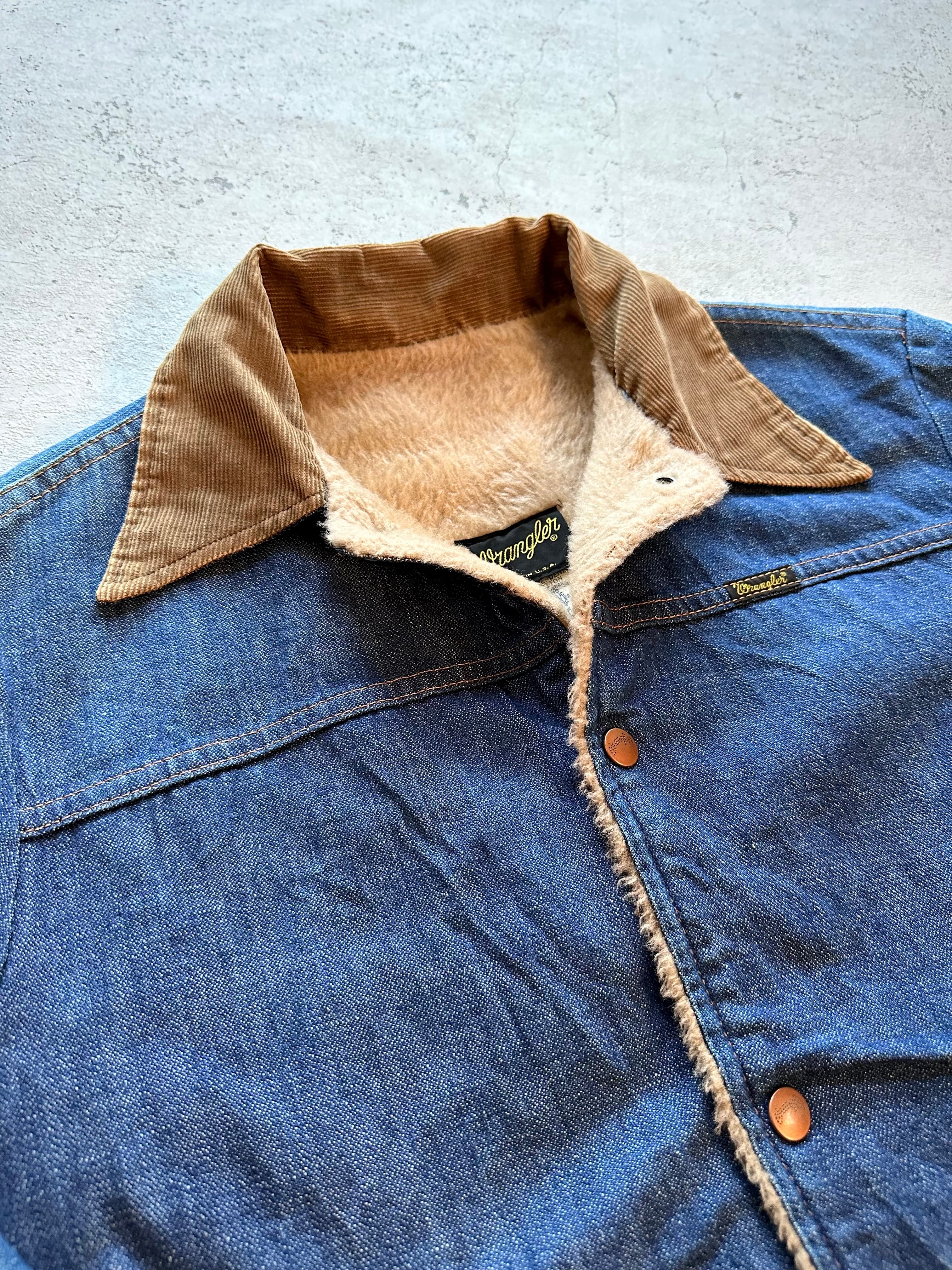 70s USA製 WRANGLER - 227MJL DENIM BOA JACKET OLD VINTAGE 70s USA製 WRANGLER - 227MJL DENIM BOA JACKET OLD VINTAGE