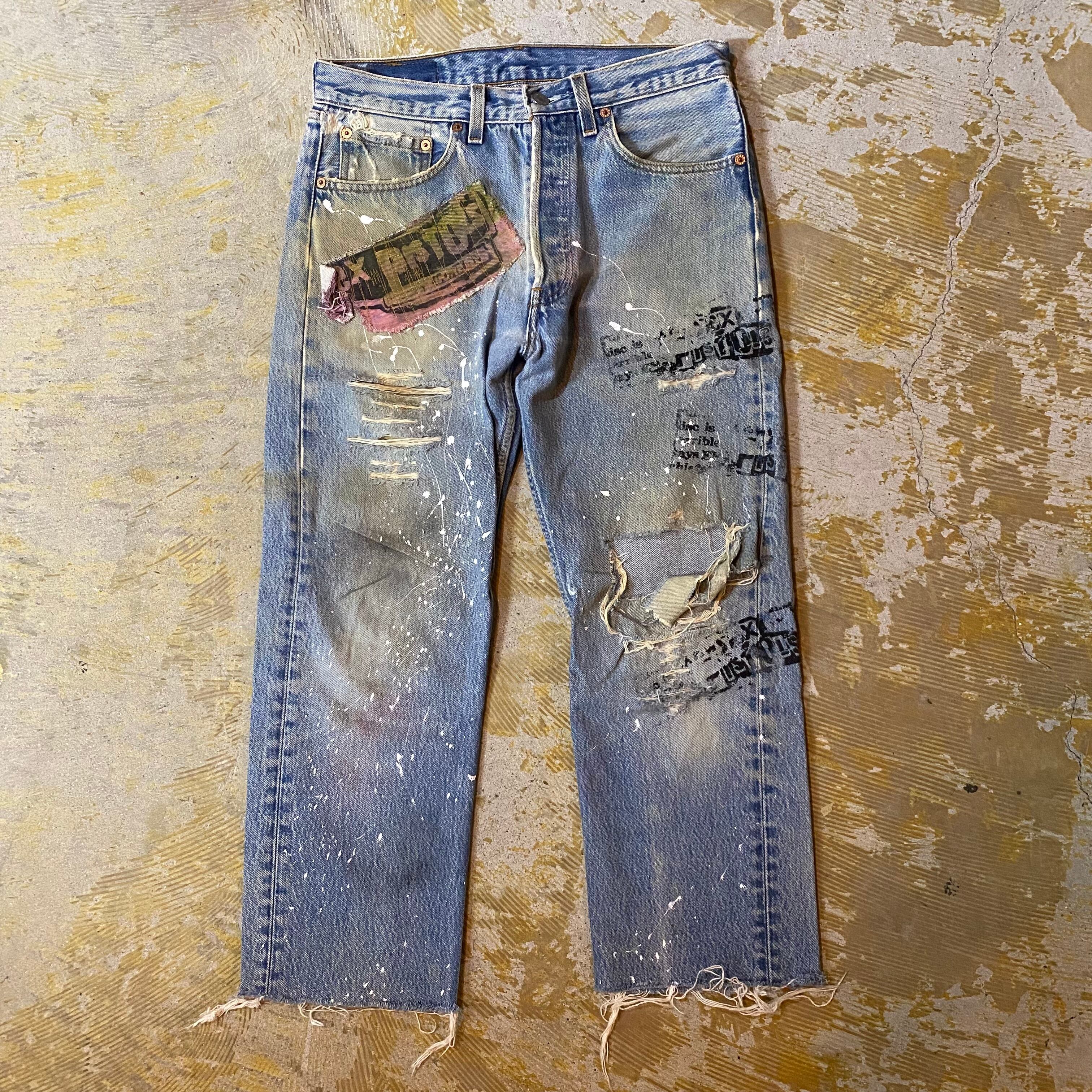 90s levi's 501 Sex pistols custom pants セックスピストルズ