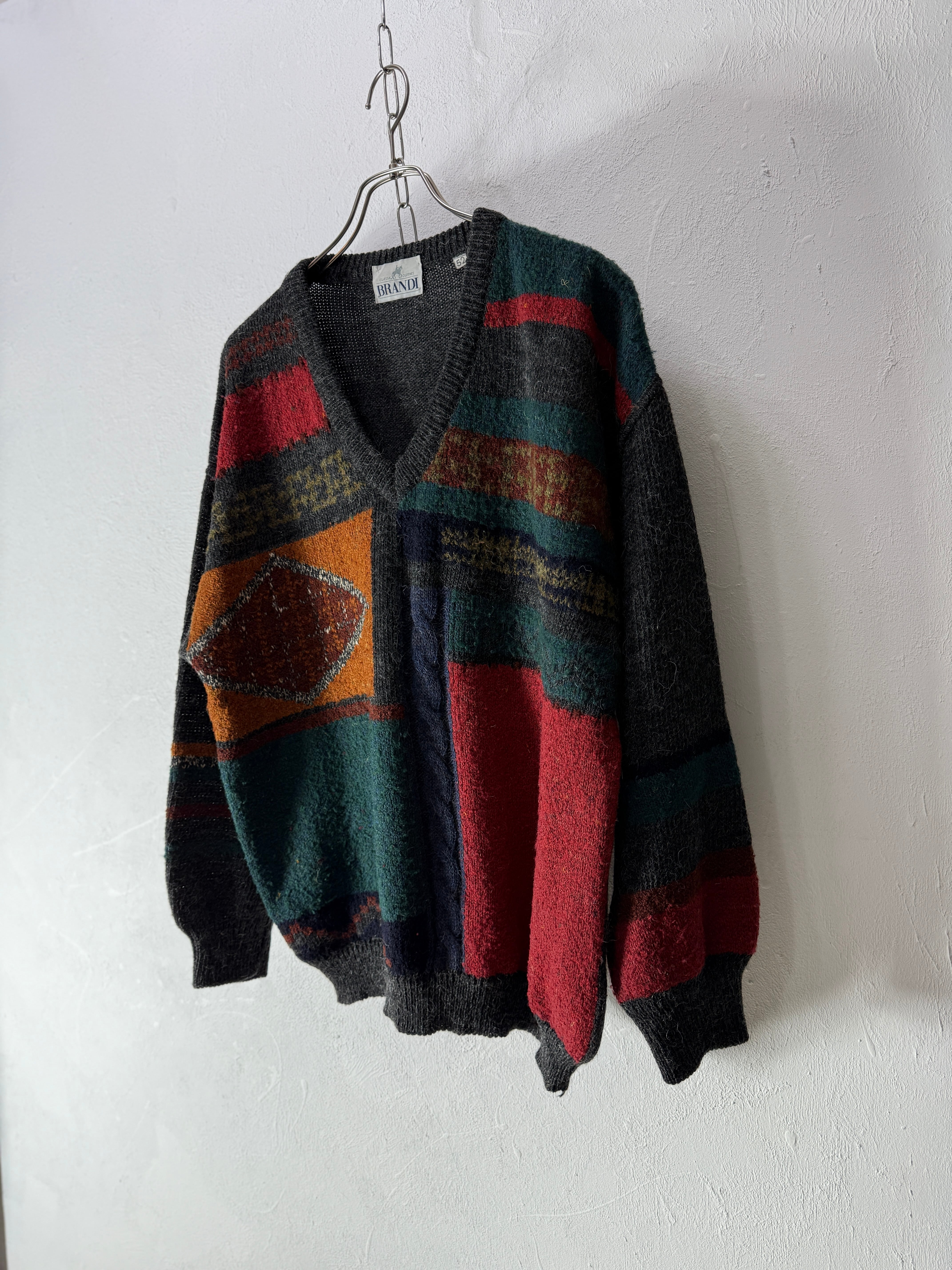 90’s ITALY made Alpaca Blend Geometric Knit