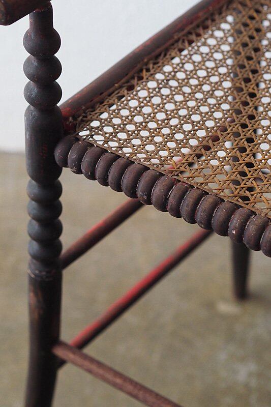 ラタンチャイルドチェア-antique doll high chair | アンティーク