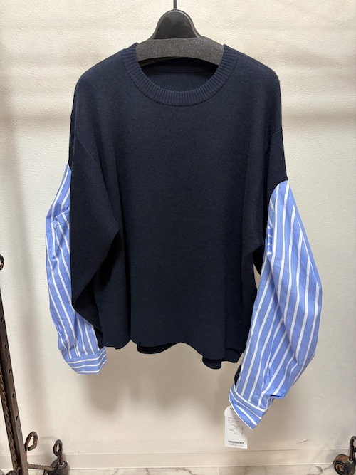 【セモア】バルーンスリーブ　シャツドッキング　ニットセーター　10269957