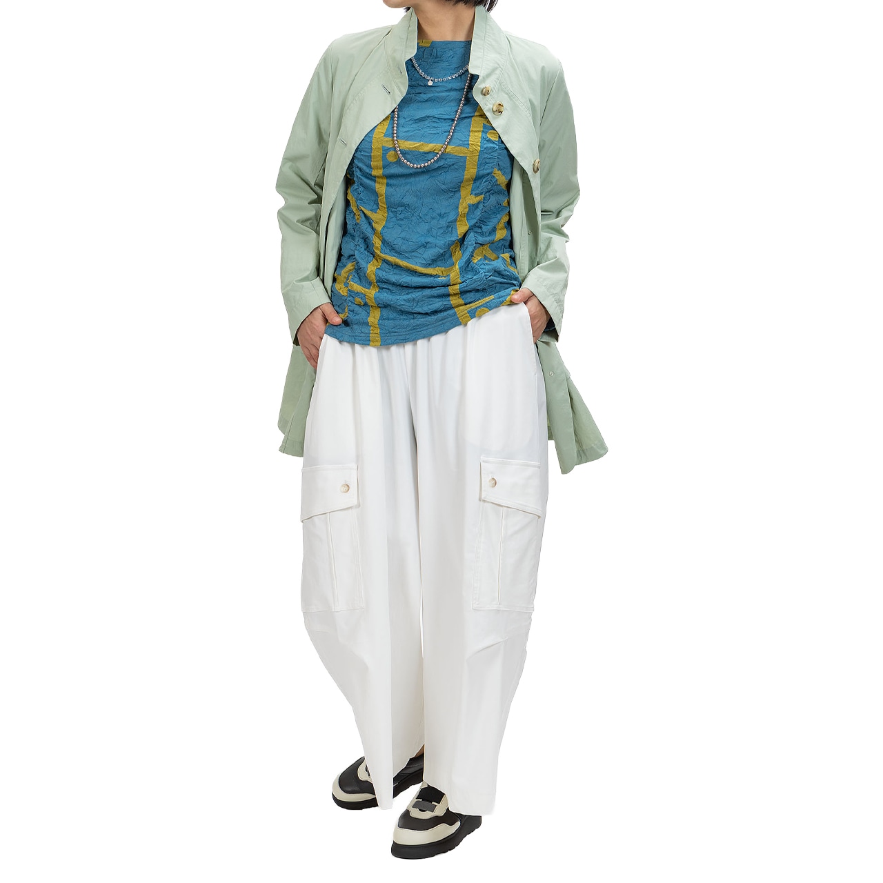 【最新作】ナイロンマットツイルミドルコート【260-8156】　Nylon twill mid coat