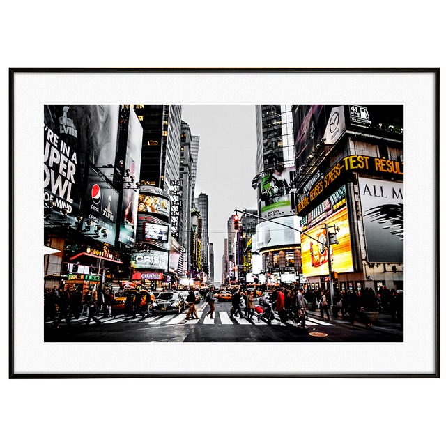 アメリカ写真 ニューヨーク タイムズ・スクエア インテリアアートポスター額装 AS3580