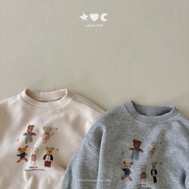 《予約》送料無料【lalaland】bebe ) Bear Friends Sweatshirt