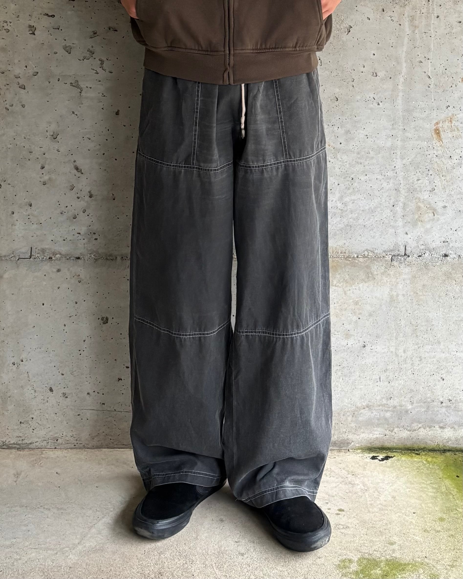 90s LITANI extra wide linen slacks 