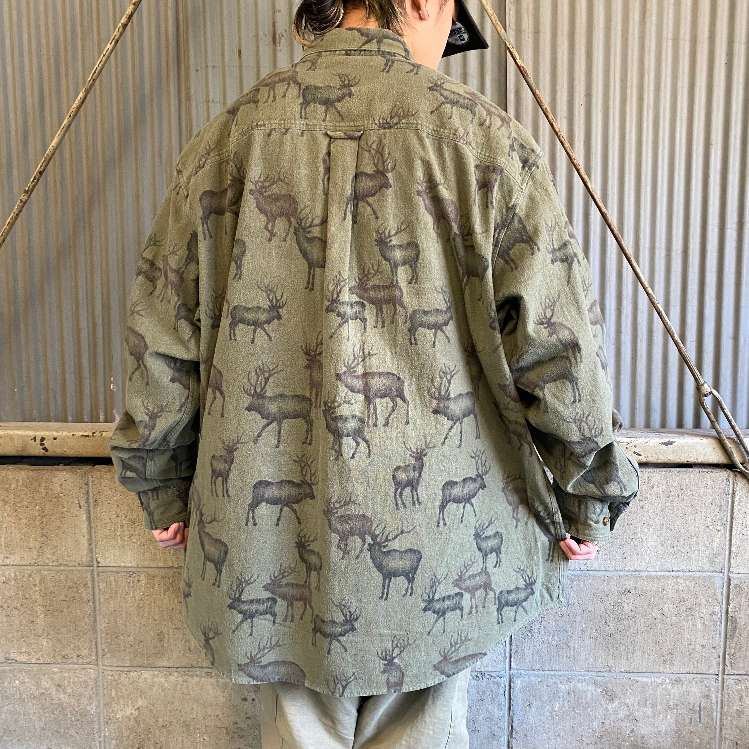 ビッグサイズ WOOLRICH ウールリッチ 総柄 オールプリント アニマル 鹿