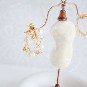 結わい　-瞬き-　【②結わい（片耳）】小枝耳飾り　ワイヤーアクセサリー