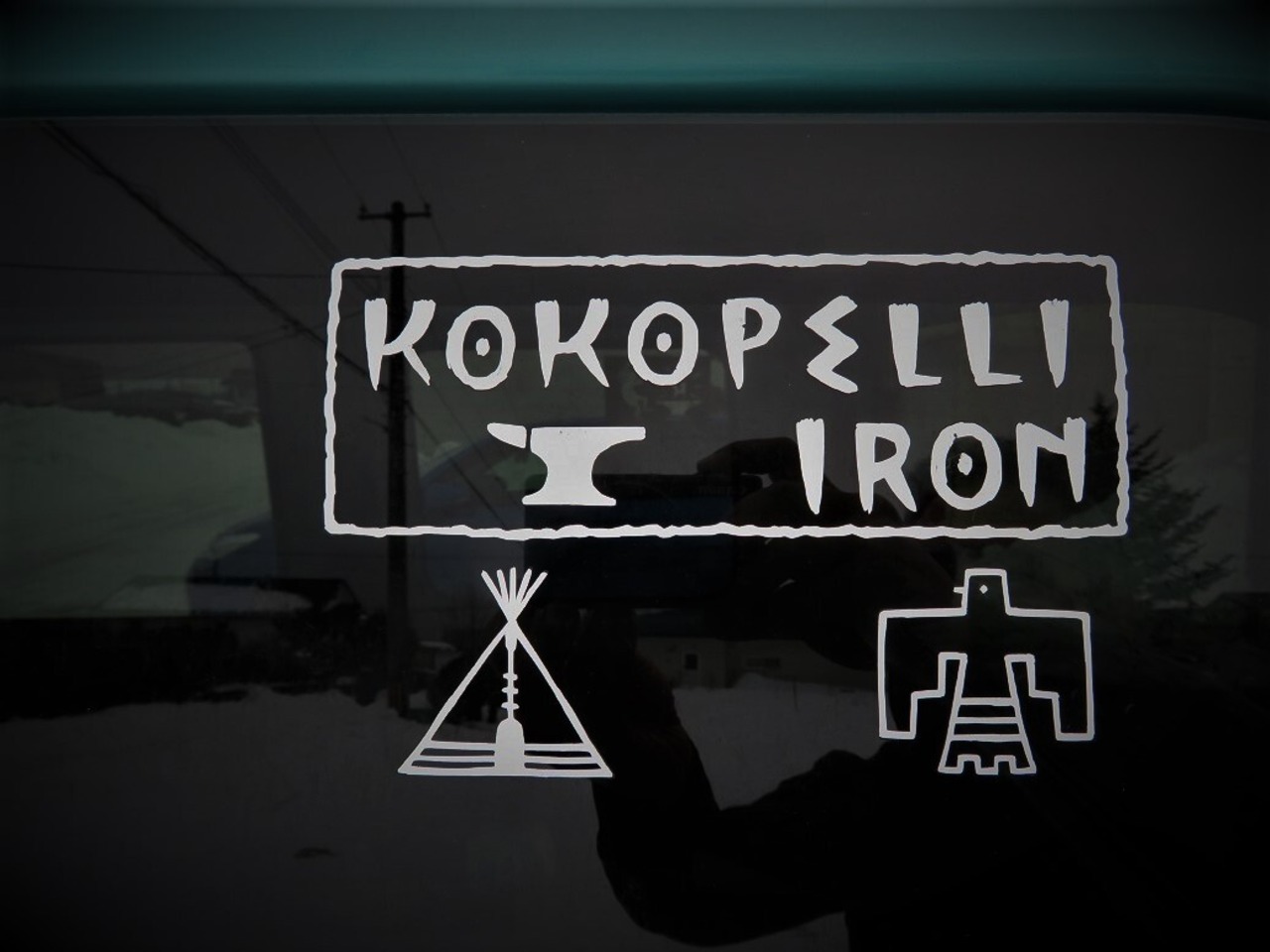 Kokopelli Iron ロゴステッカー マットホワイト サイズS　送料無料