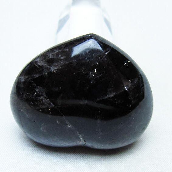 モリオン 置物 ハート 黒水晶 一点物 145-2002