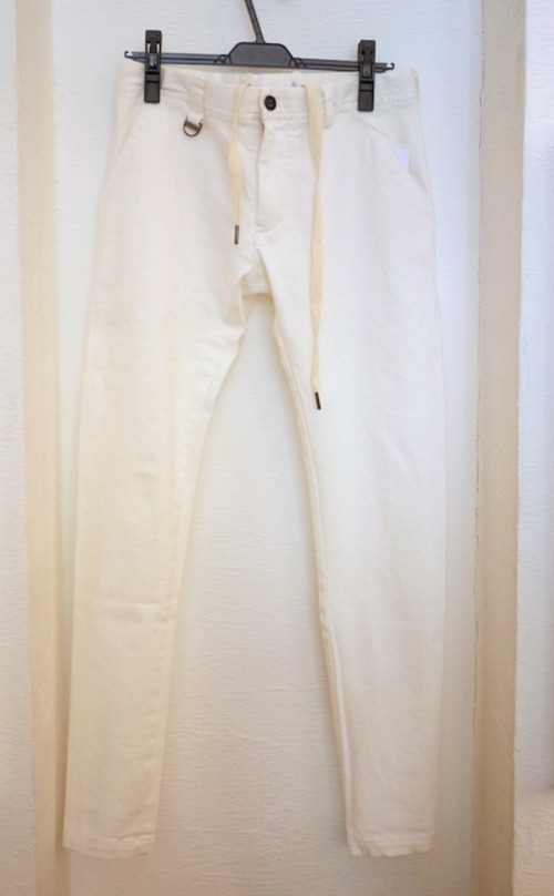 Stretch Denim Tapered Pants　White