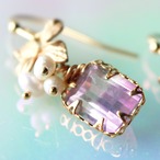 Titaniaピアス（バイカラーフローライト）