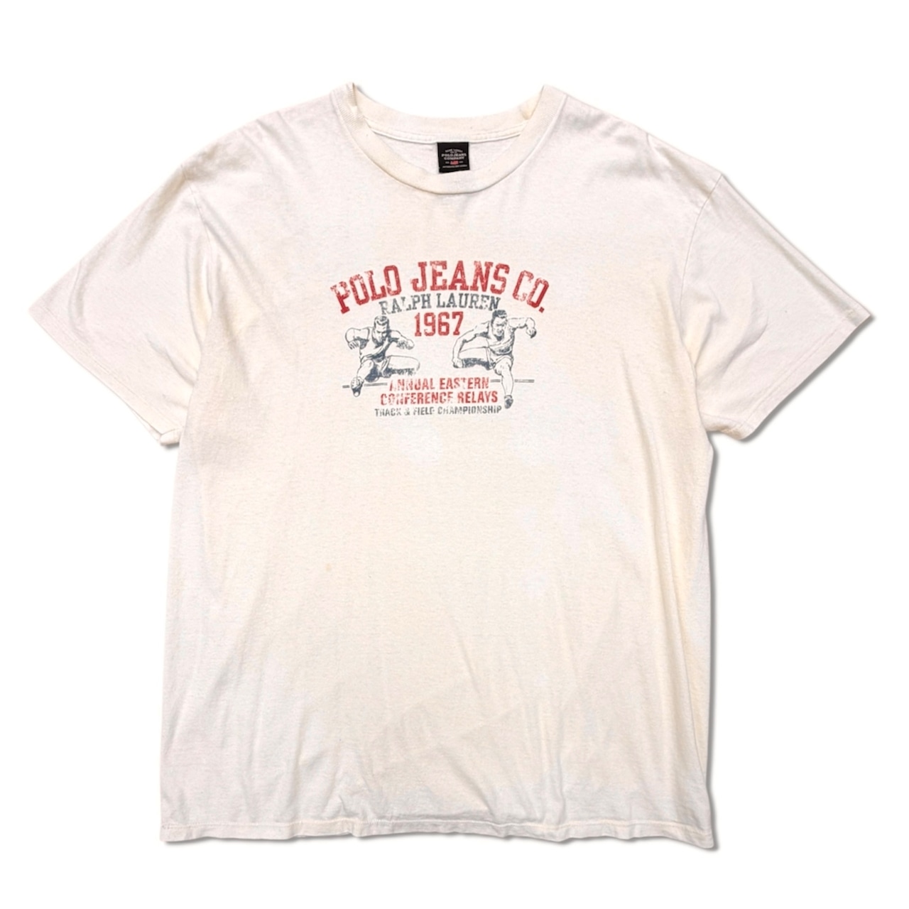 【RALPH LAUREN】90’s〜00’s POLO JEANS CO. RALPH LAUREN 陸上競技プリント Tシャツ