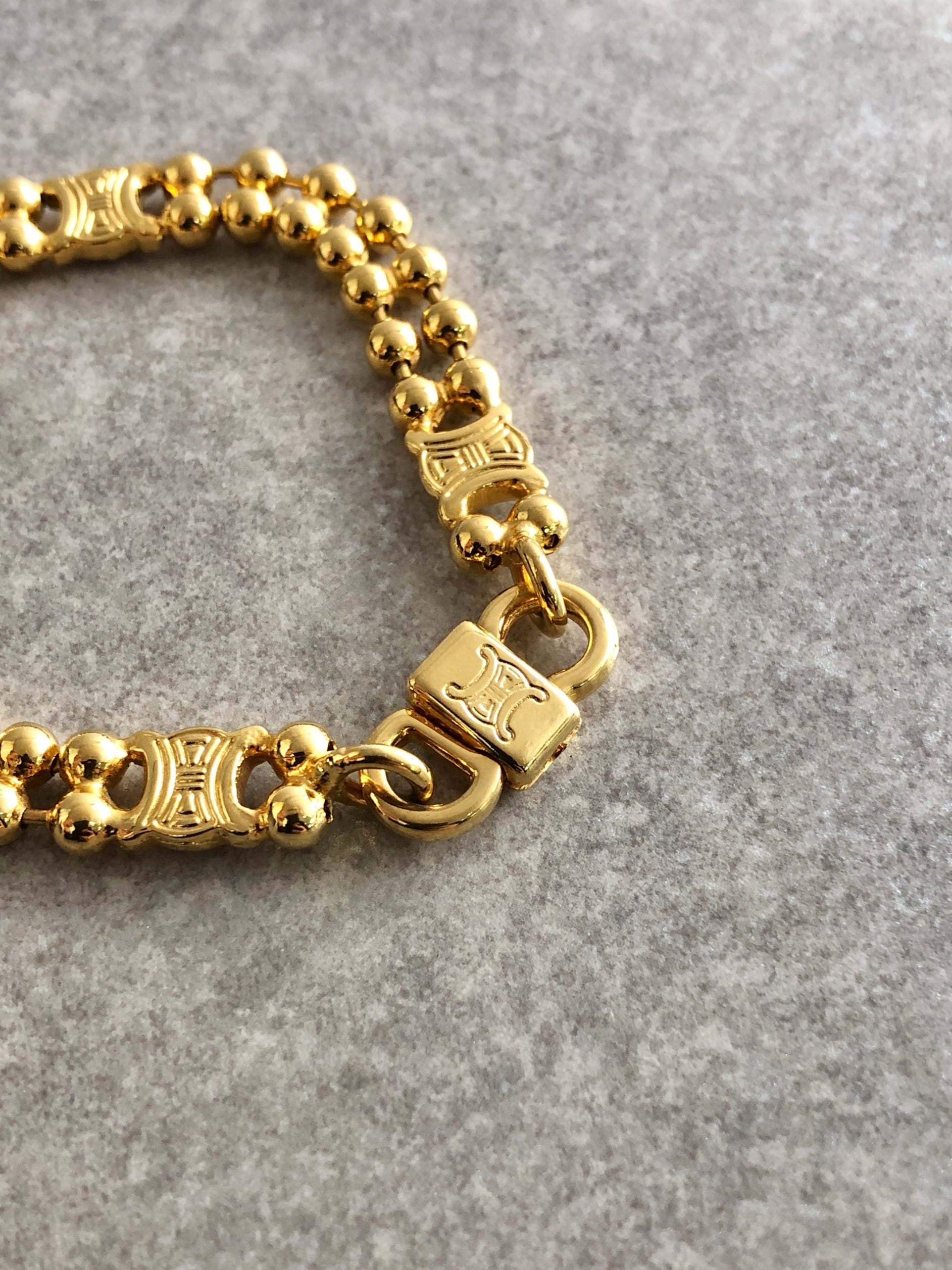 CELINE セリーヌ ブレスレット ゴールド トリオンフ ボールチェーン