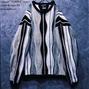 【doppio】vintage “COOGI” wavy color design 3D knit pullover