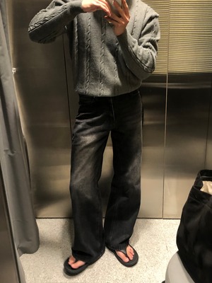 Relaxed Boots-cut Denim [Black]