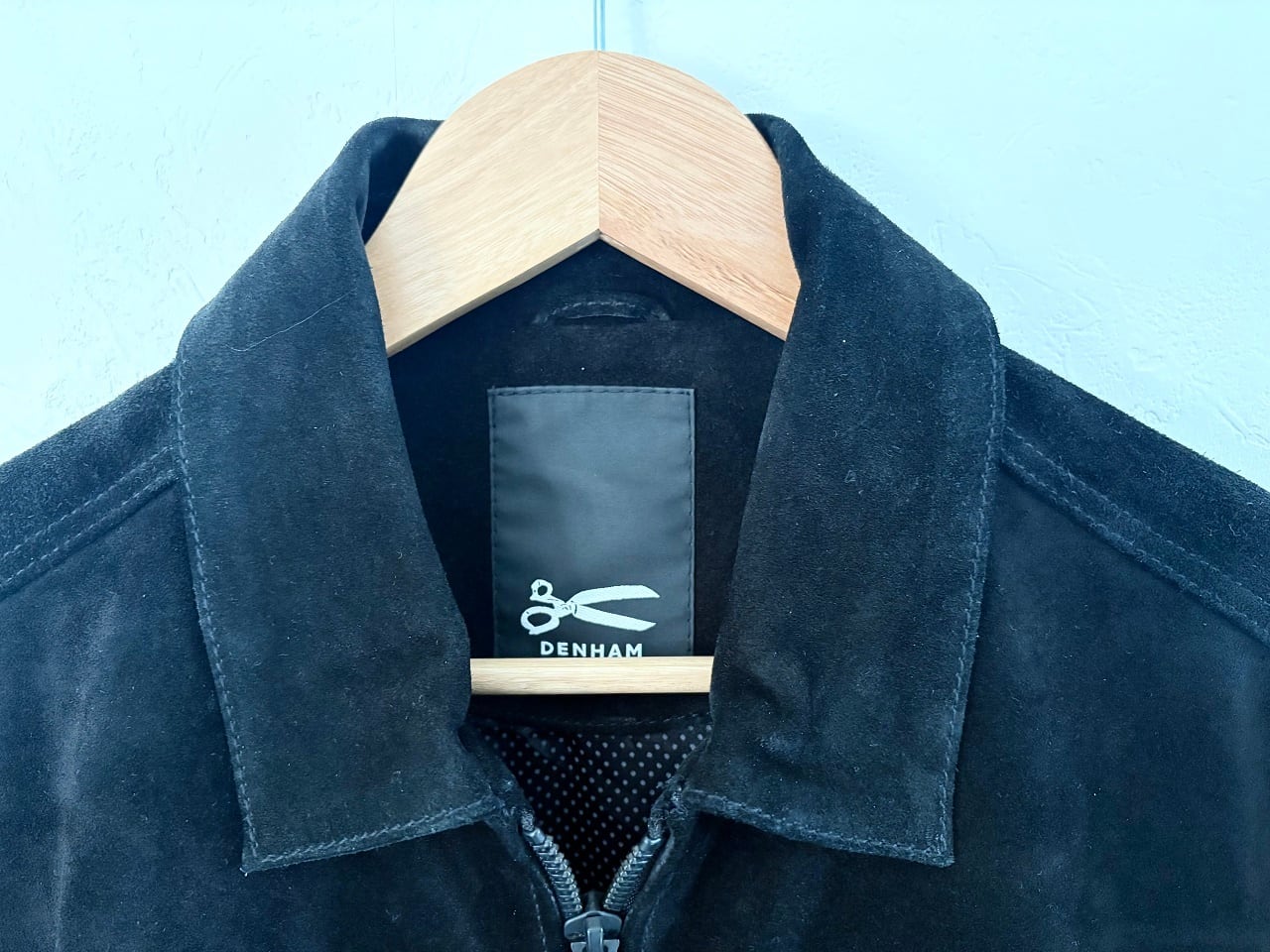 DENHAM CONVOY TRUCKER Suede leather jacket BLACK | AFTER DARK