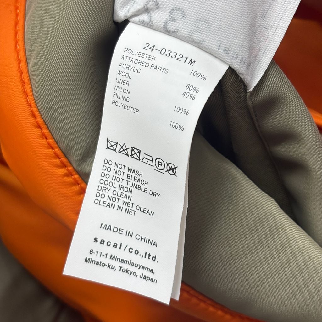 sacai サカイ 24AW Reversible Bomber Jacket リバーシブルジャケット
