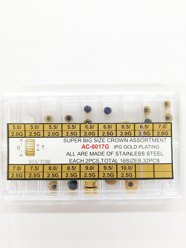 AC-6033 大型リューズセット （黒）Φ6.0～10.0 12種x2 24pcs
