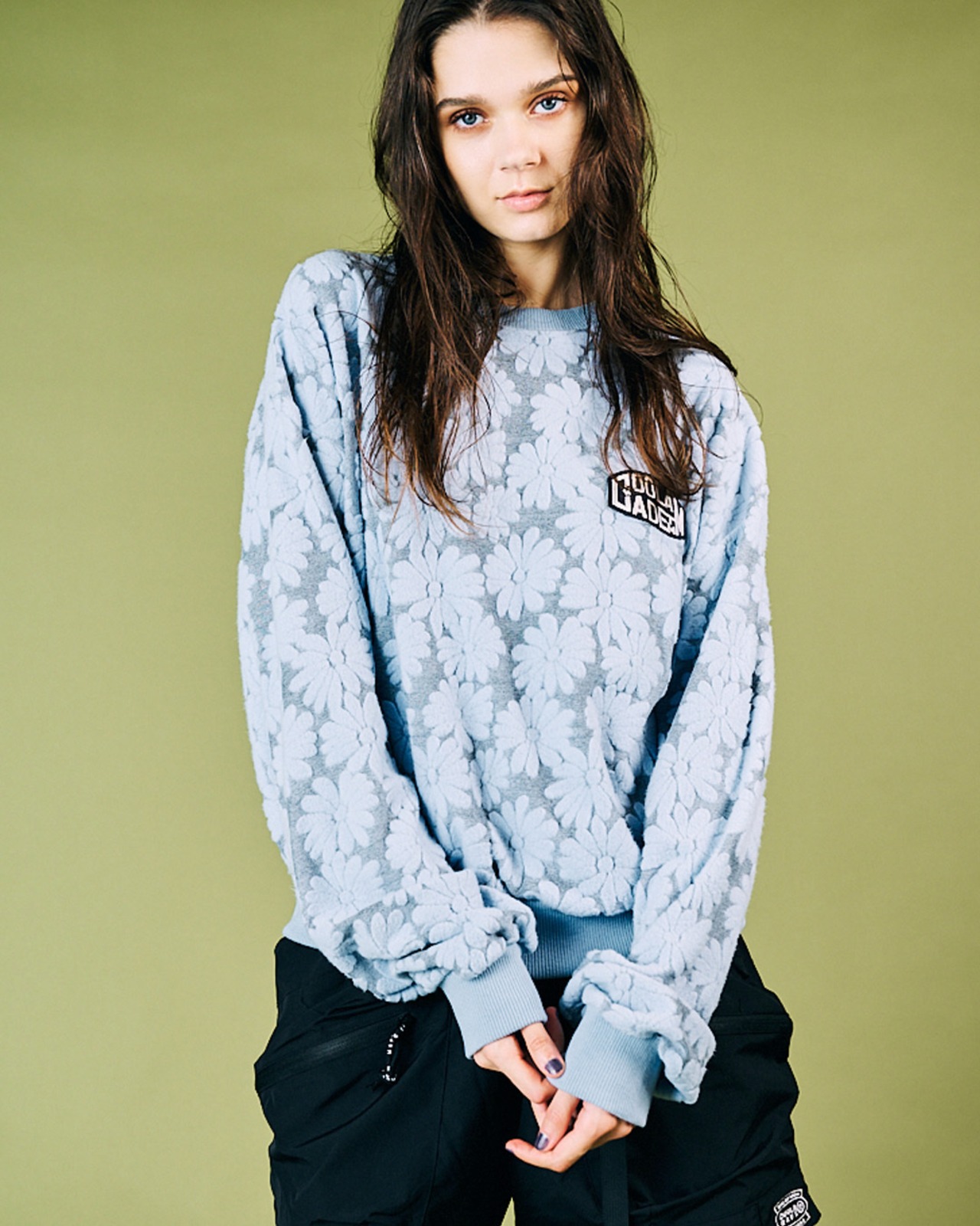 オパールフラワースウェットシャツ (WHITE)　CQ-49033