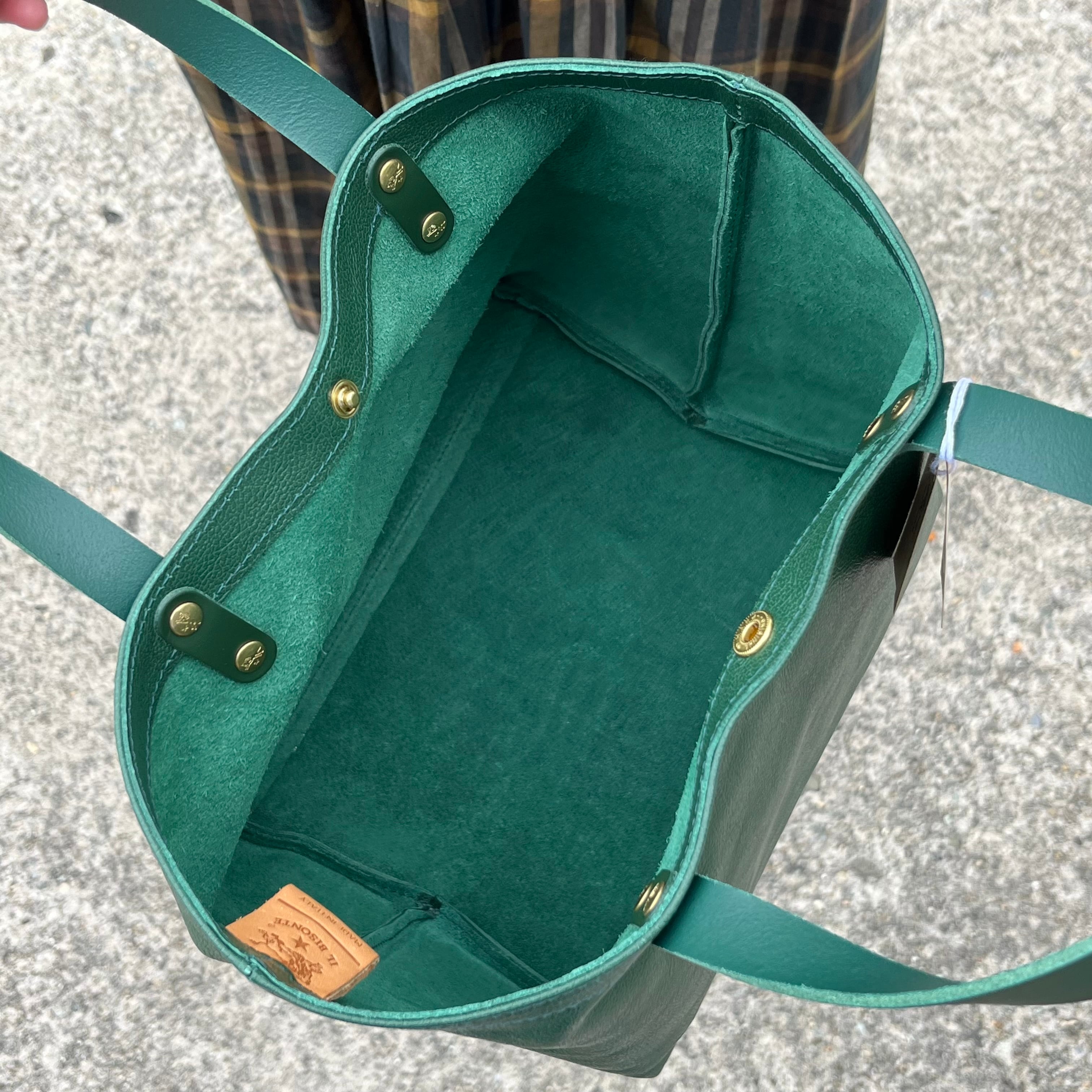 IL BISONTE イルビゾンテ バッグ トートバッグ グリーン IL BISONTE イルビゾンテ バッグ スクエアレザートート トート