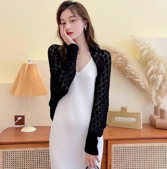 新作 レディース トップス ニット アウター メッシュ 透かし 日焼け止め