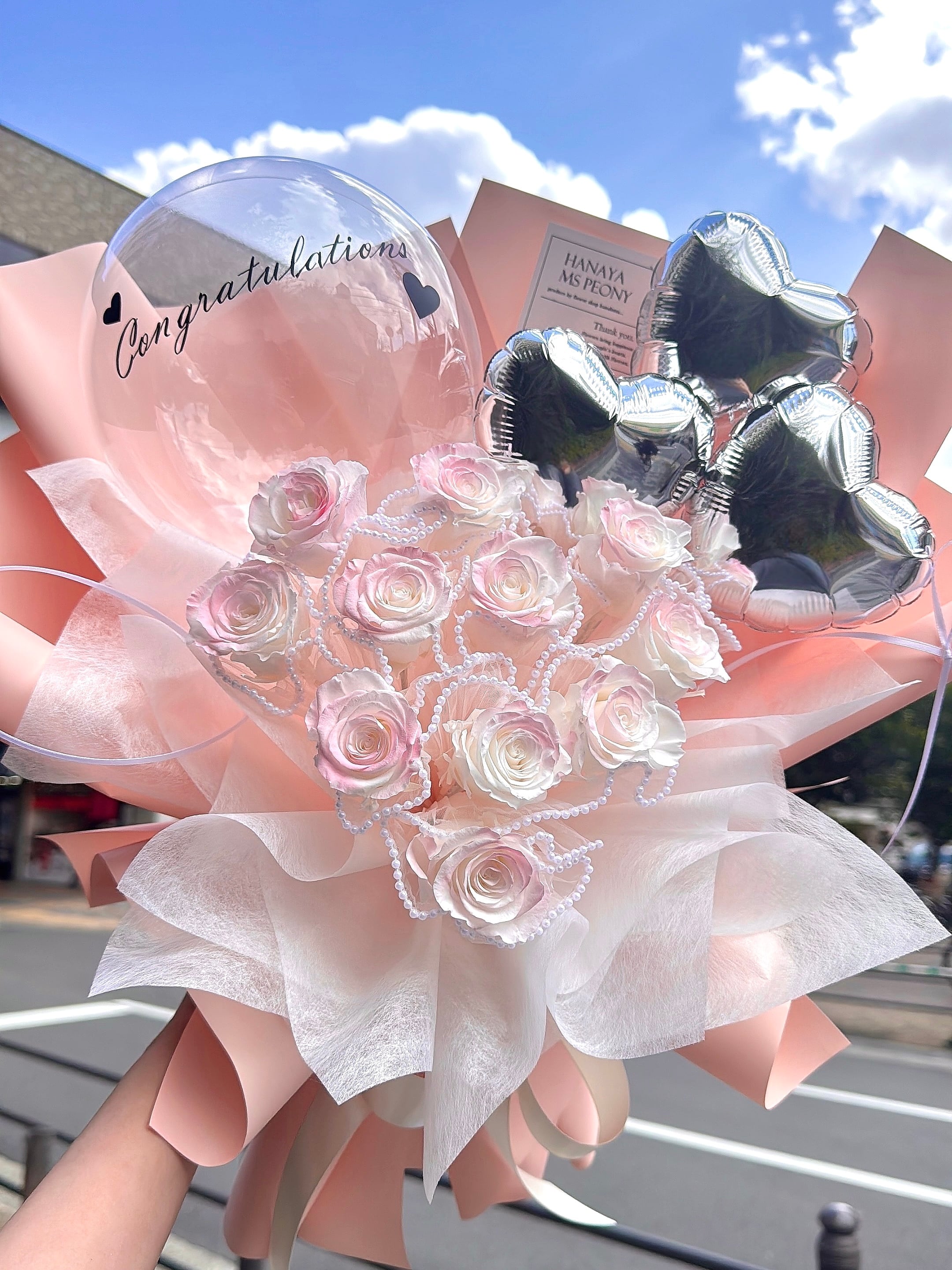 Congratulations❤︎ fragrance rose wave bouquet. | Ms Peony