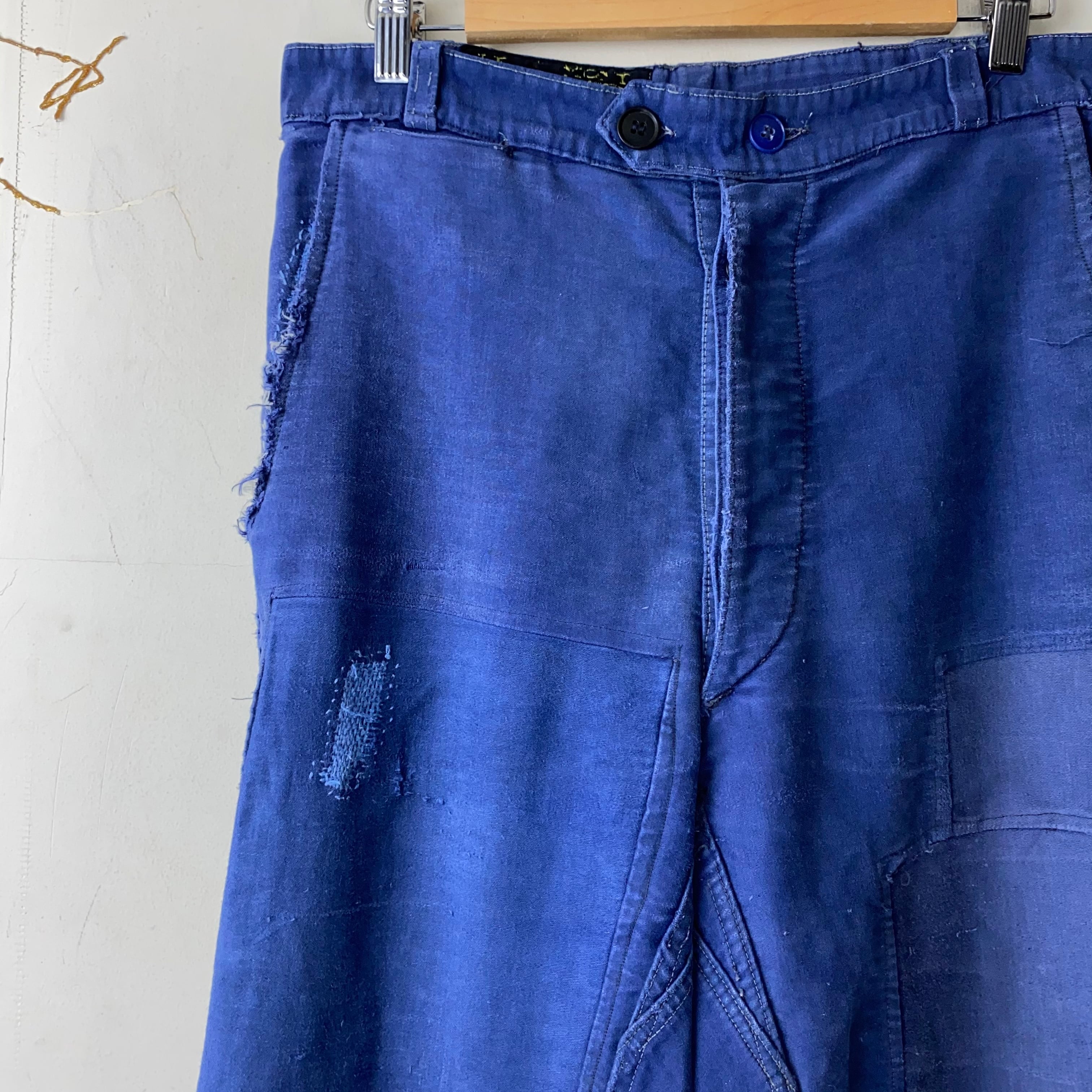 vintage 1940’s french LE MONT SAINT MICHEL blue moleskin pants | NOIR  ONLINE powered by BASE