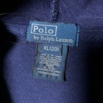 90s POLO RALPH LAUREN 鹿の子ジップパーカー ネイビー キッズ メンズXS相当