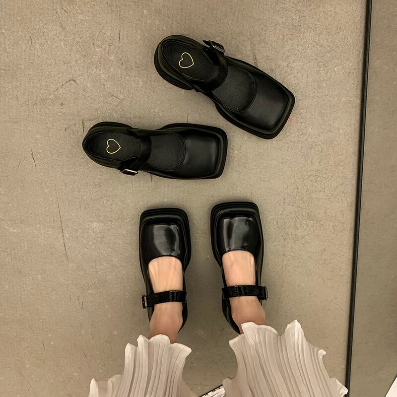 レザーサマーシングル 靴 シューズ 夏物 スクウェア 部族の婦人靴93017767380