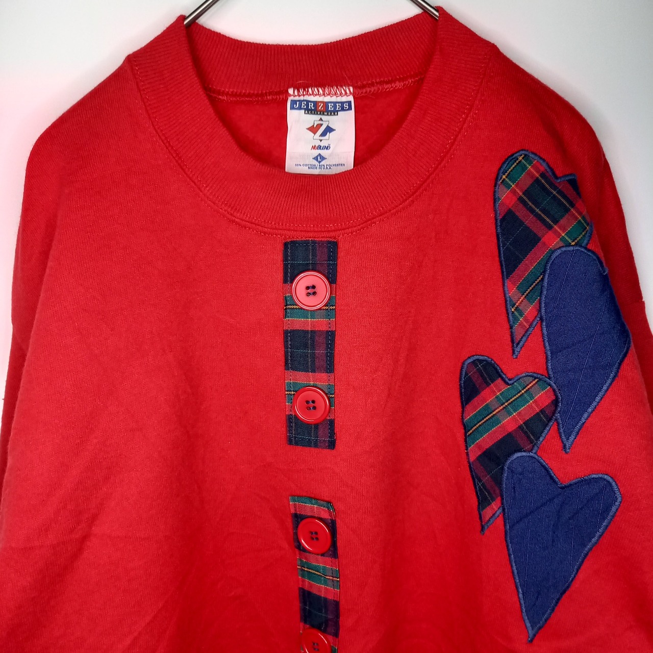 希少品　アメリカ製　ジャージーズ　クルーネック　スウェット　トレーナー　刺繍　L