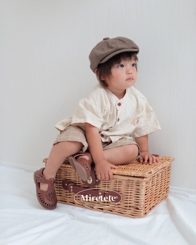 【取寄】格子柄がおしゃれなノーカラーセットアップ