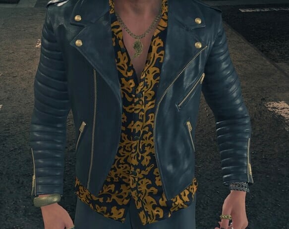 羊革キルティングライダー 趙 天佑ジャケット・横縞袖 Sheep Leather