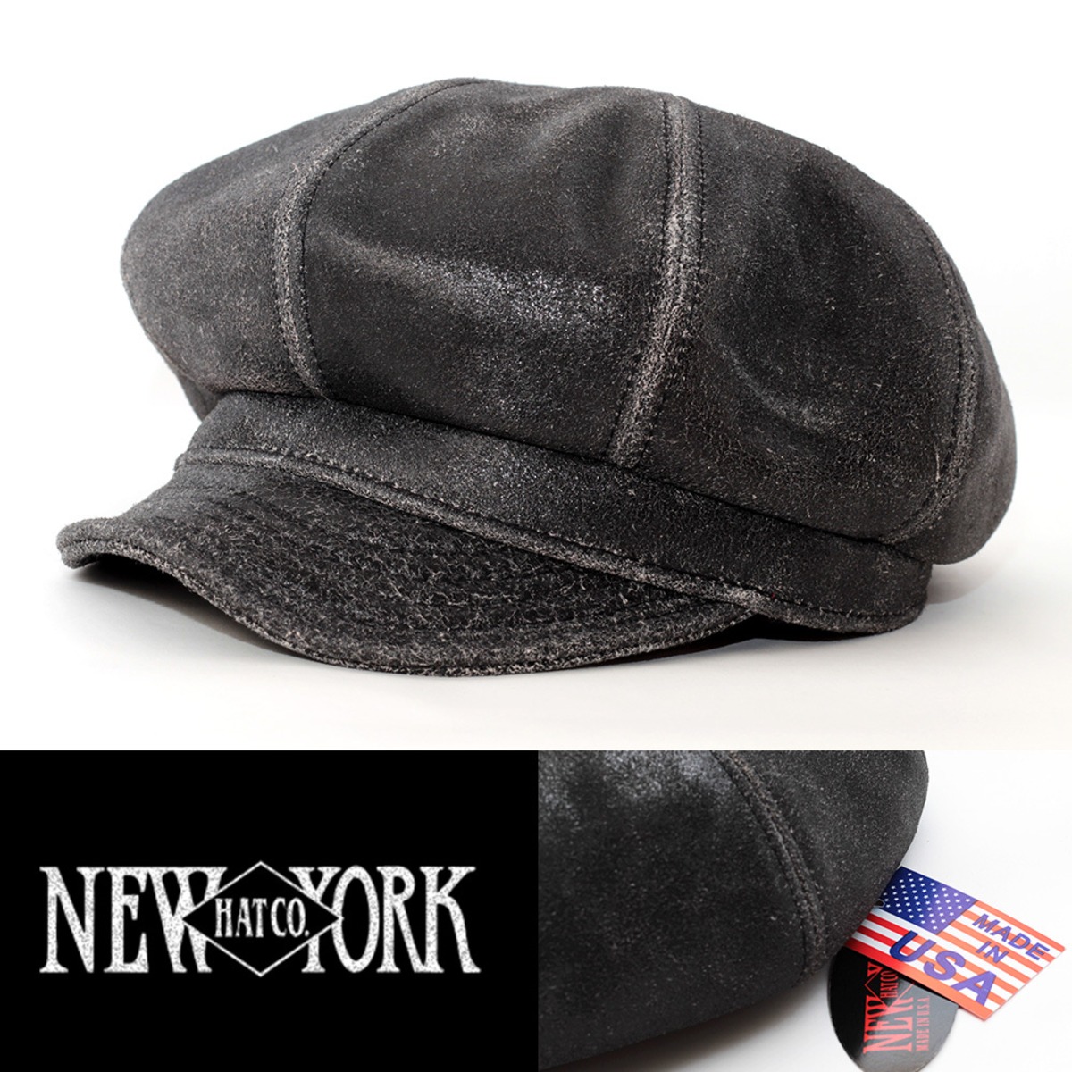 レザーキャスケット 帽子 メンズ ニューヨークハット NEW YORK HAT 