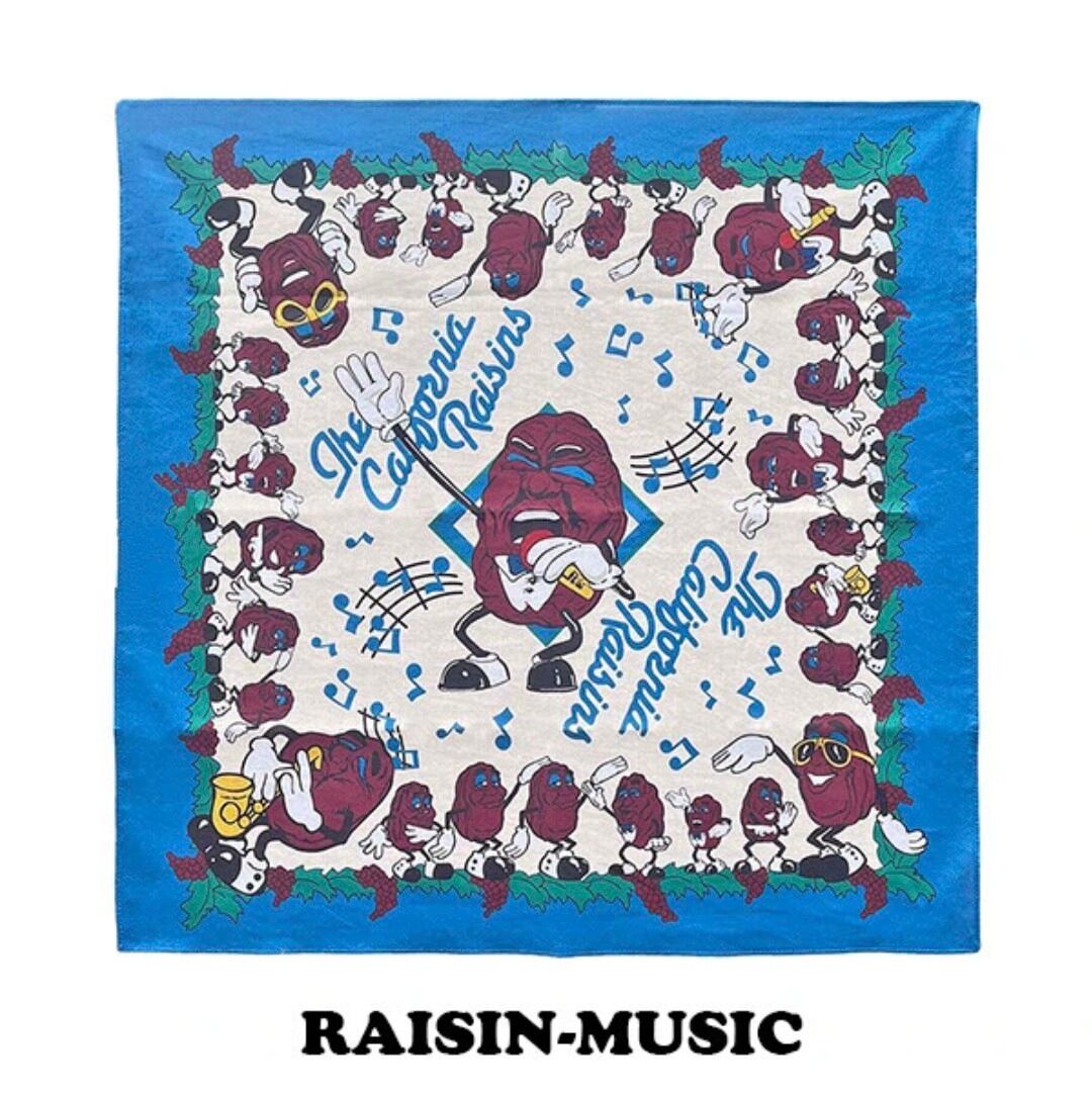 再入荷！【California Raisins（カリフォルニアレーズン）】バンダナ / ランチクロス 〚アメリカン雑貨 アメトイ〛