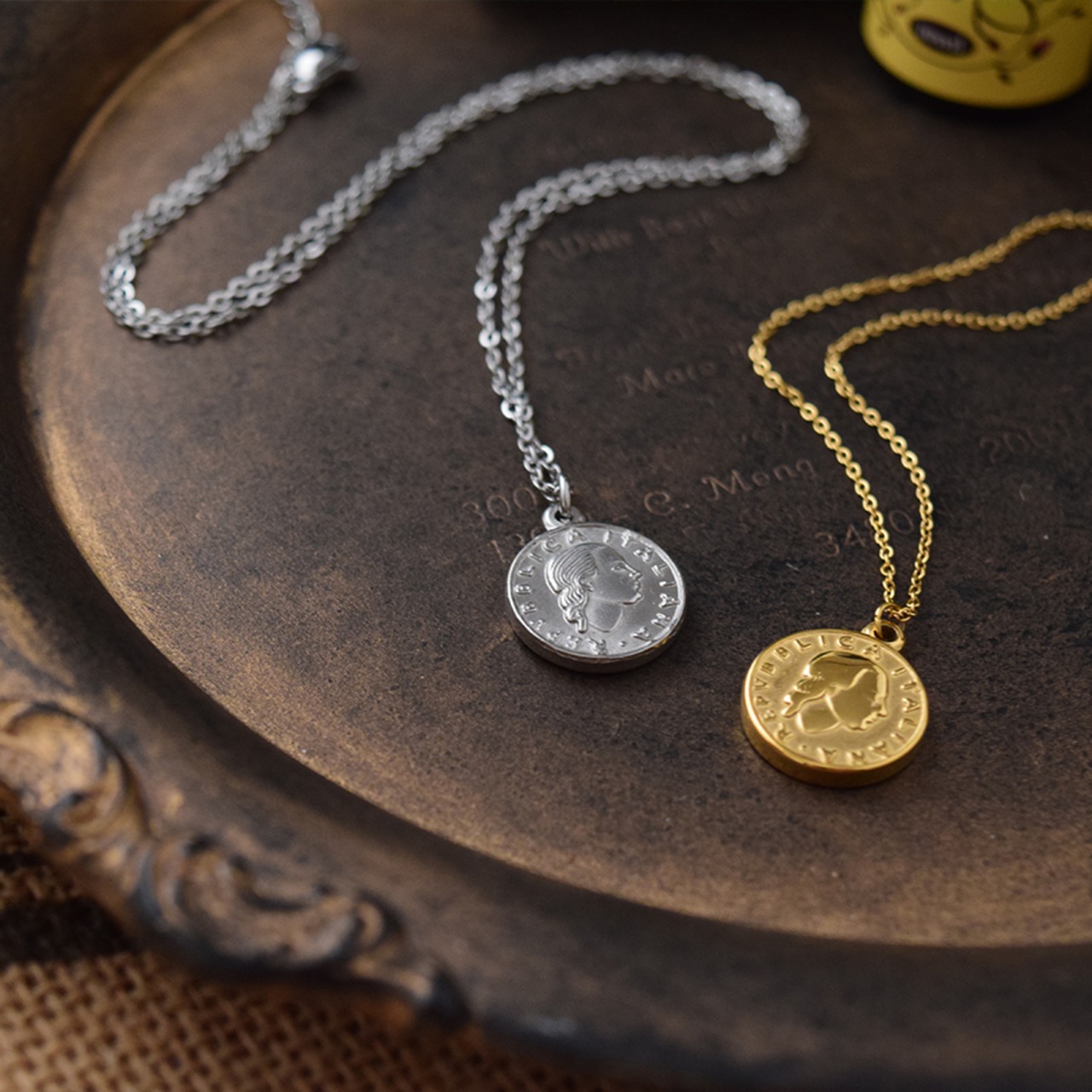 ペアイタリアンコインネックレス