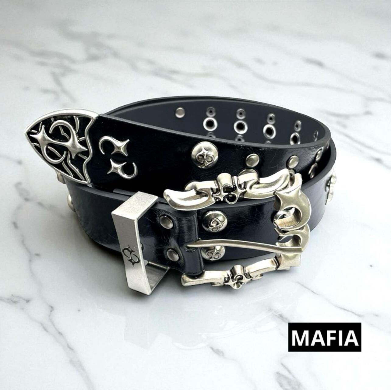 スタッズベルト 海外 ラッパー Y2K UK drill trapstar black