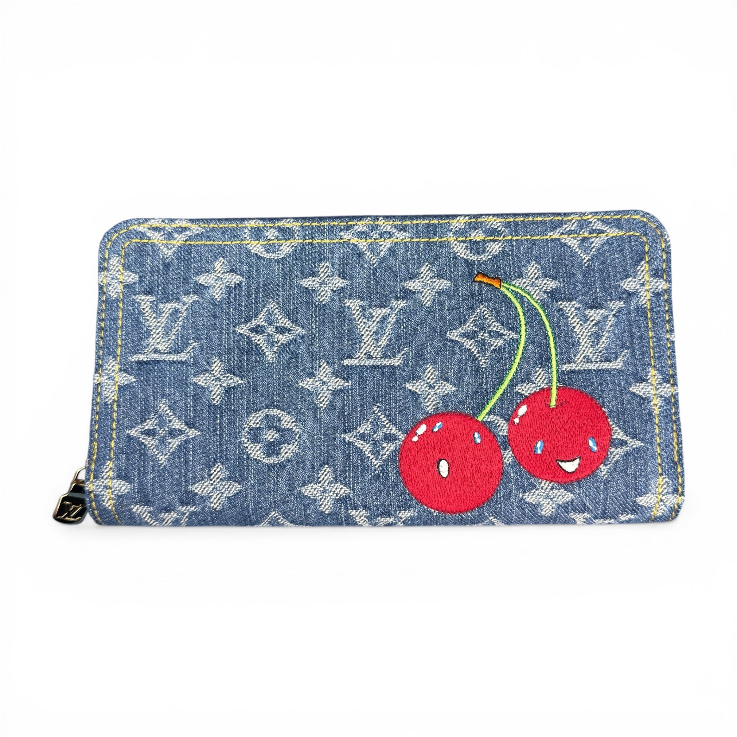 LOUIS VUITTON デニム 長財布 チェリー村上隆コラボ LOUIS VUITTON × 村上隆】ルイヴィトン × 村上隆 モノグラム・デニム