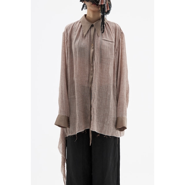 [ Professor.E ](プロフェッサーイー) 24SS-WMS-LSH-03  Oversized Button Back Shirt (beige)