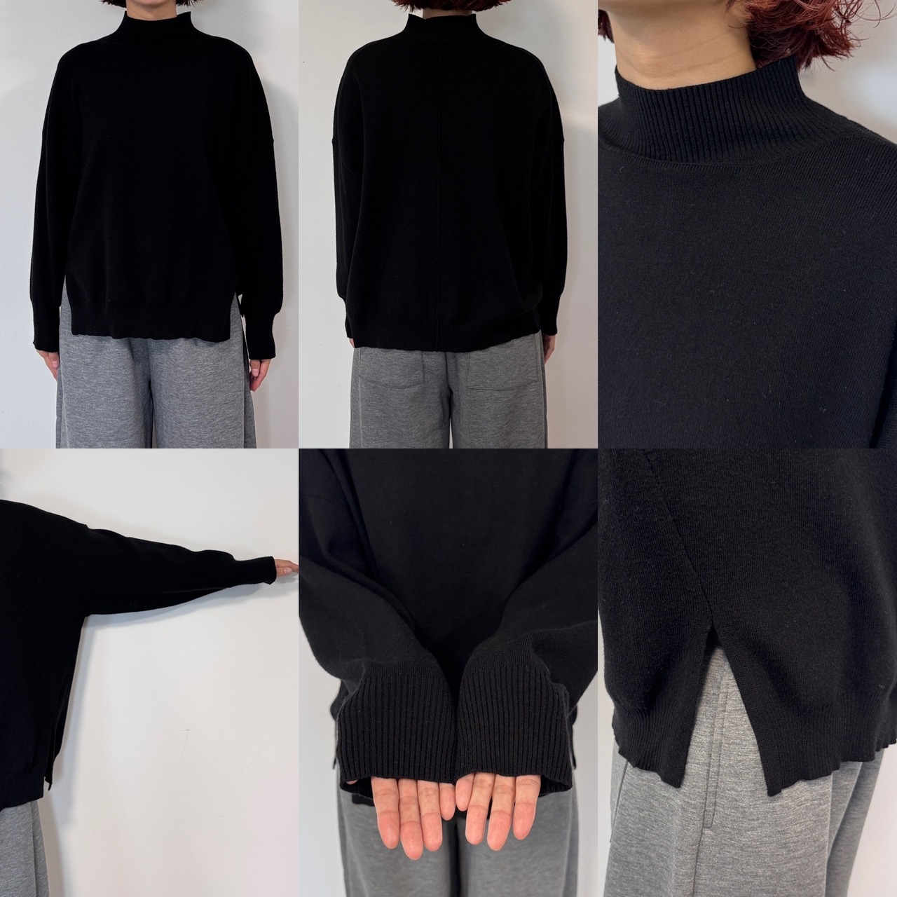 yawamochi high gauge design knit/black