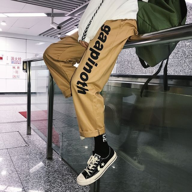 予約販売】パンツ メンズ チノパン ロゴ シンプル ブラック カーキ 