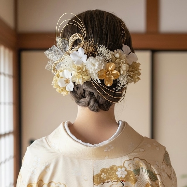A294 ドライフラワー　髪飾り　卒業式　袴　成人式　振袖　結婚式　和装