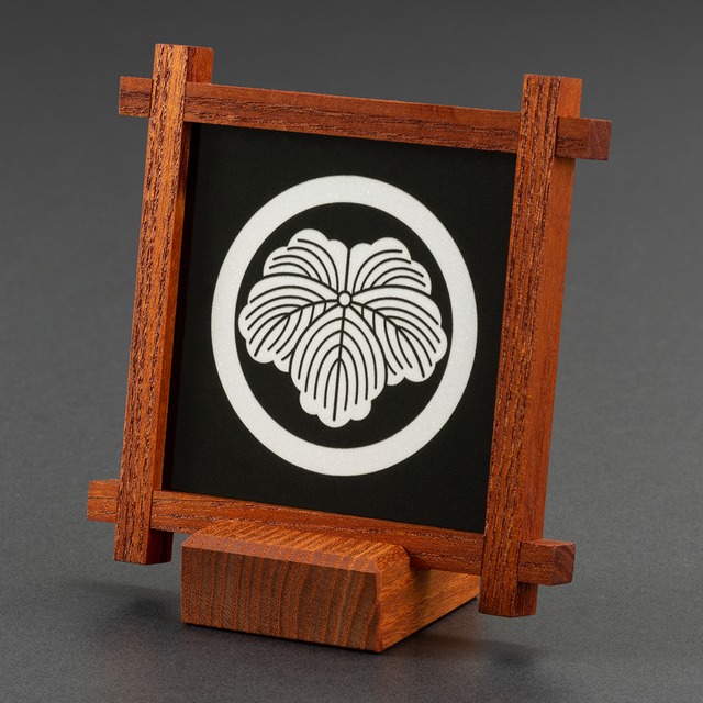 ［丸に蔦］組子細工の家紋パネル