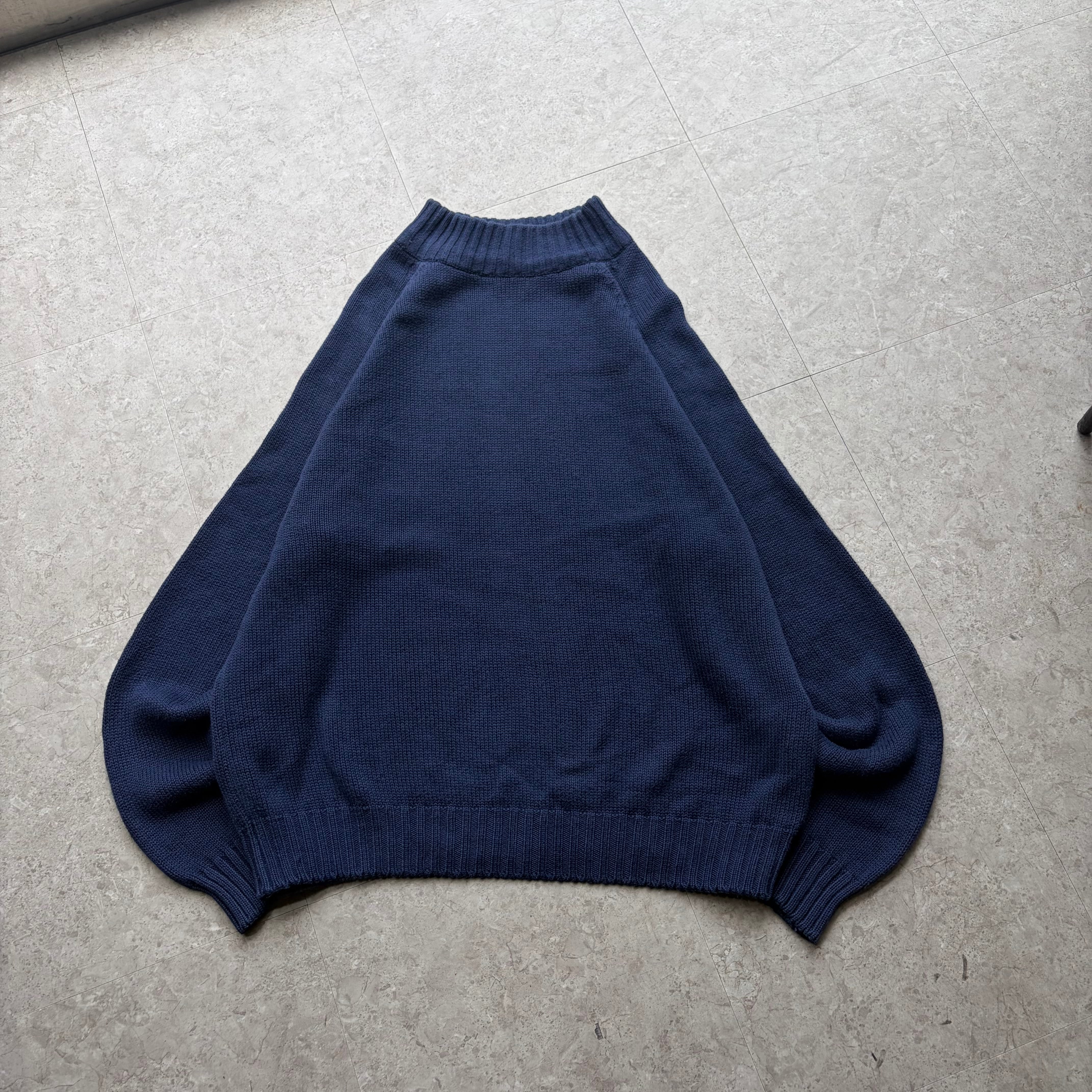 90s LAND'S END mock neck cotton knit 【仙台店】