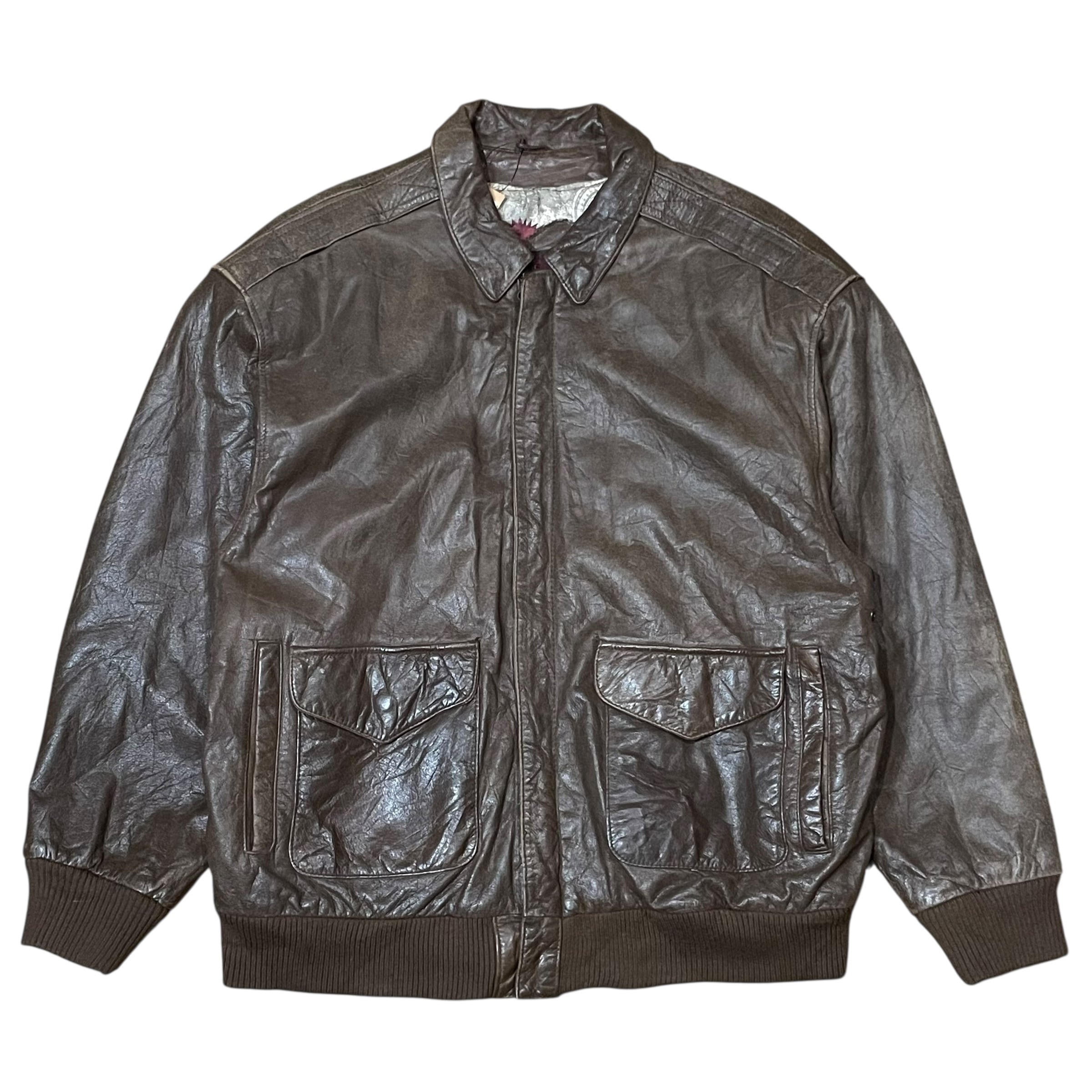 EMPORIO ARMANI- 90's bomber leather jacket | Pay ID